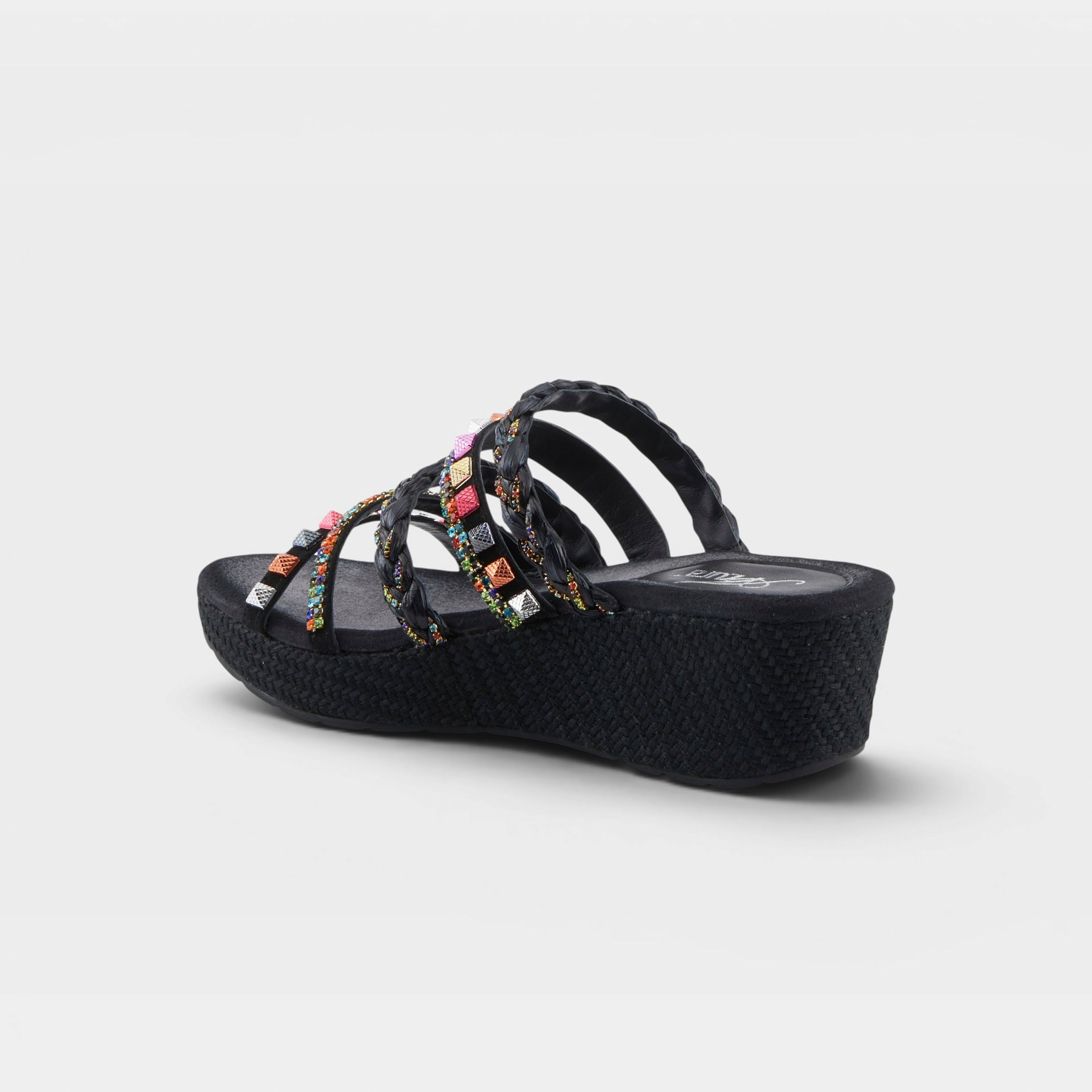 Azura Shinychic Black Multi Sandal