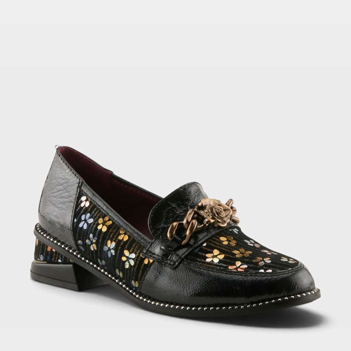 L'Artiste Shinyshoes Shoes in Black Patent, front view