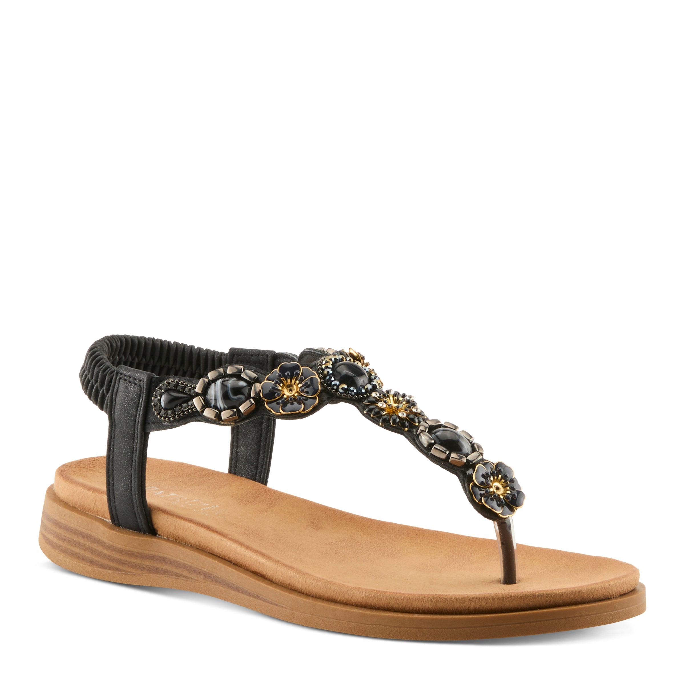 【新品・未使用】FOOTWORKS leather sandal 26.5㎝ Patrizia Sinai Demi Wedge T-Strap Sandals - Spring Step Shoes