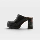 L'Artiste Skyhigh mules in Black Multi, side view