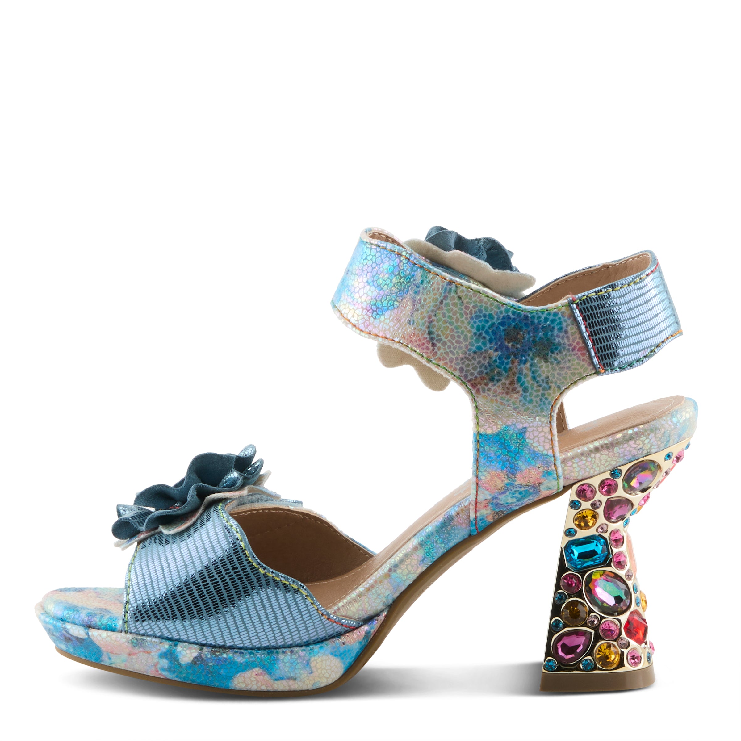 Women's L'Artiste Smashing Floral Heel Sandals - Spring Step Shoes