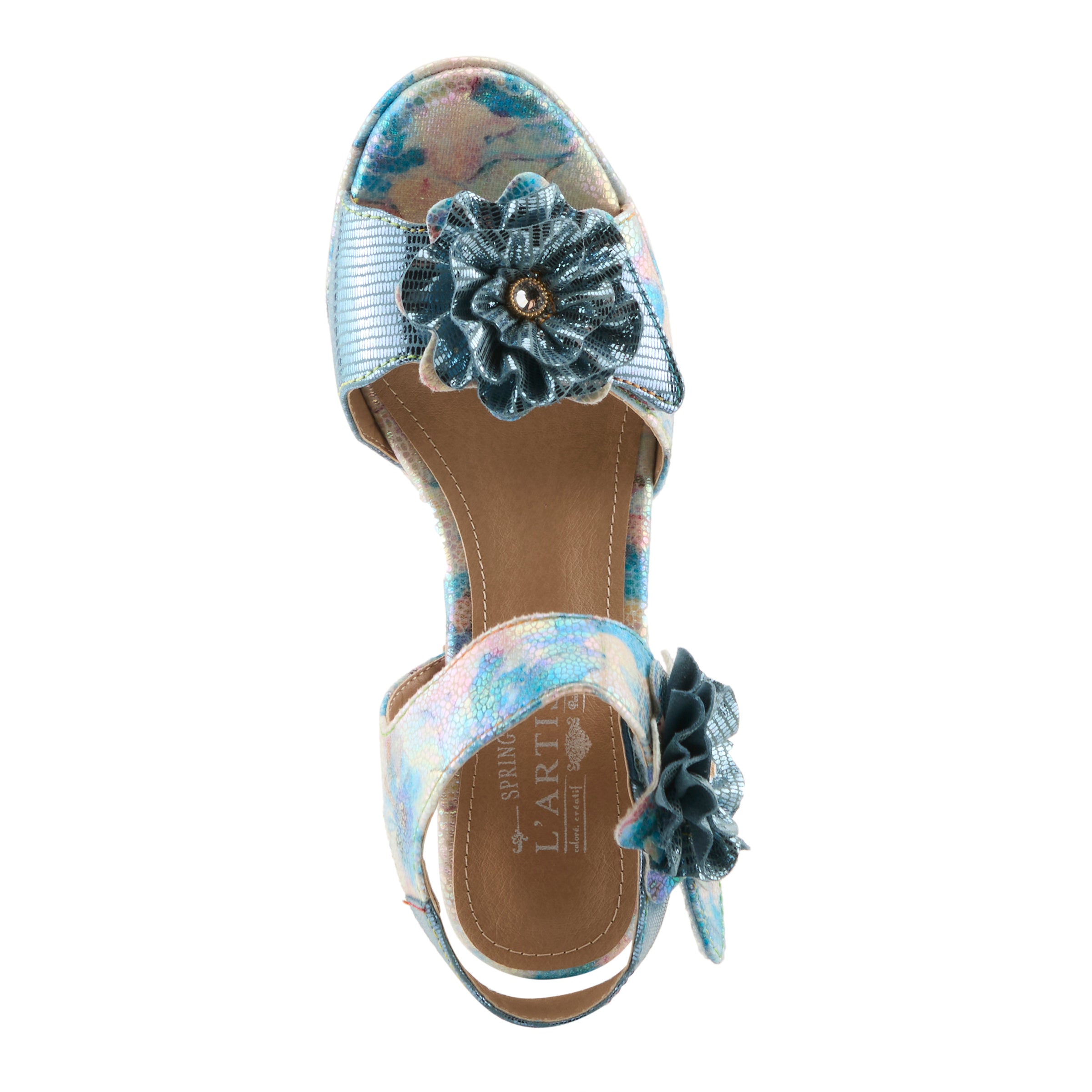 Women's L'Artiste Smashing Floral Heel Sandals - Spring Step Shoes