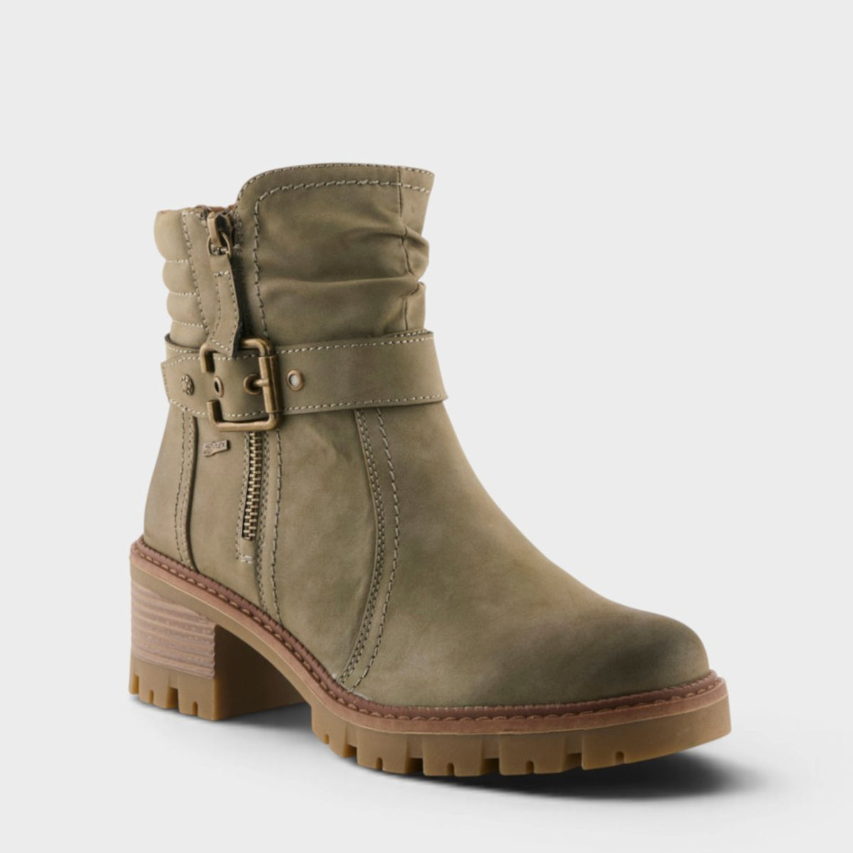 Spring Step Relife Smokies Bootie in Light Green, front view