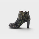 L'Artiste Smokinhot heeled booties in Black Multi, side view