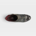 L'Artiste Smokinhot heeled booties in Black Multi, top view