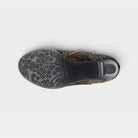 L'Artiste Smokinhot heeled booties in Bronze Multi, outsole view