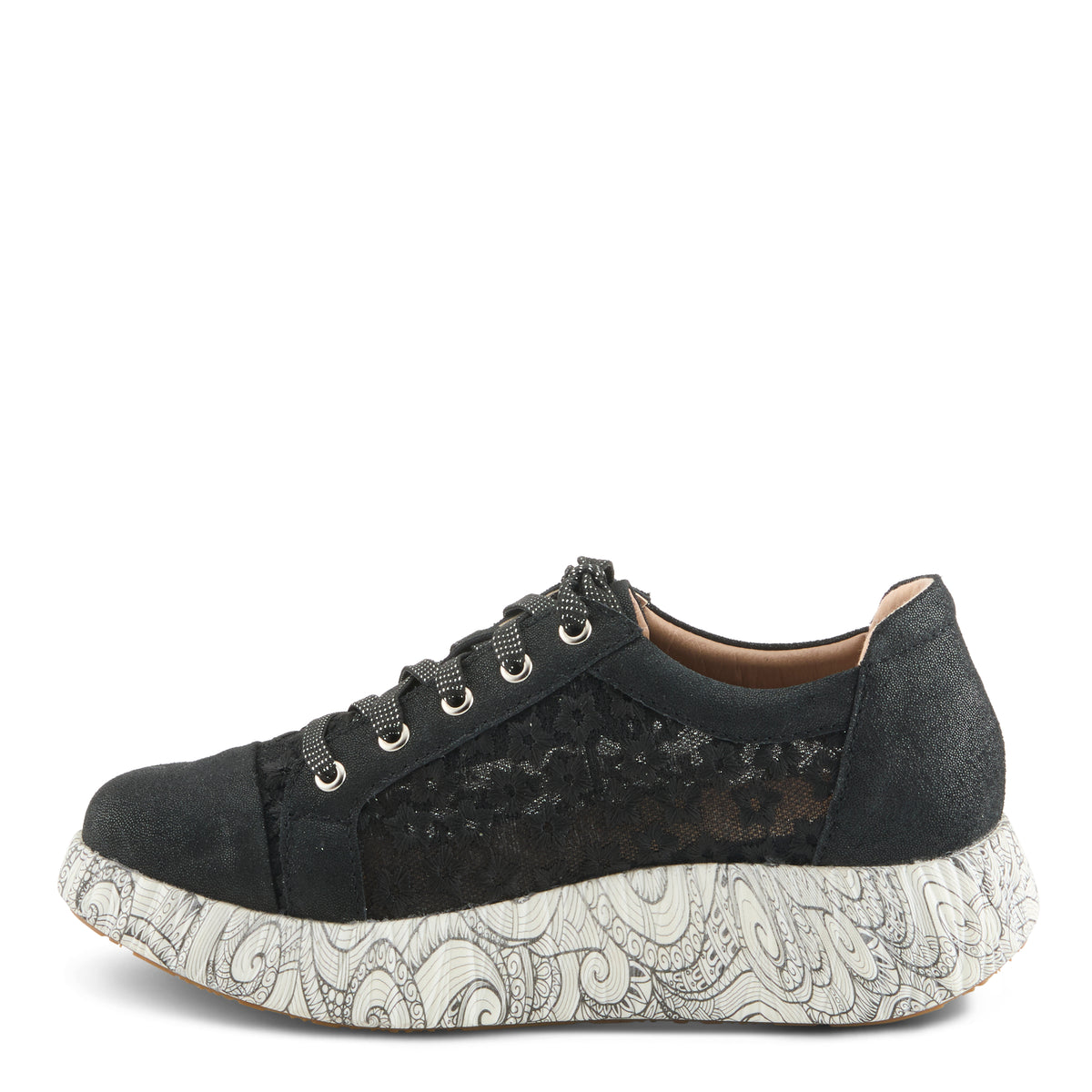 L'Artiste L'ARTISTE SNEAKHEART SNEAKERS shoe in black multi with handcrafted leather design