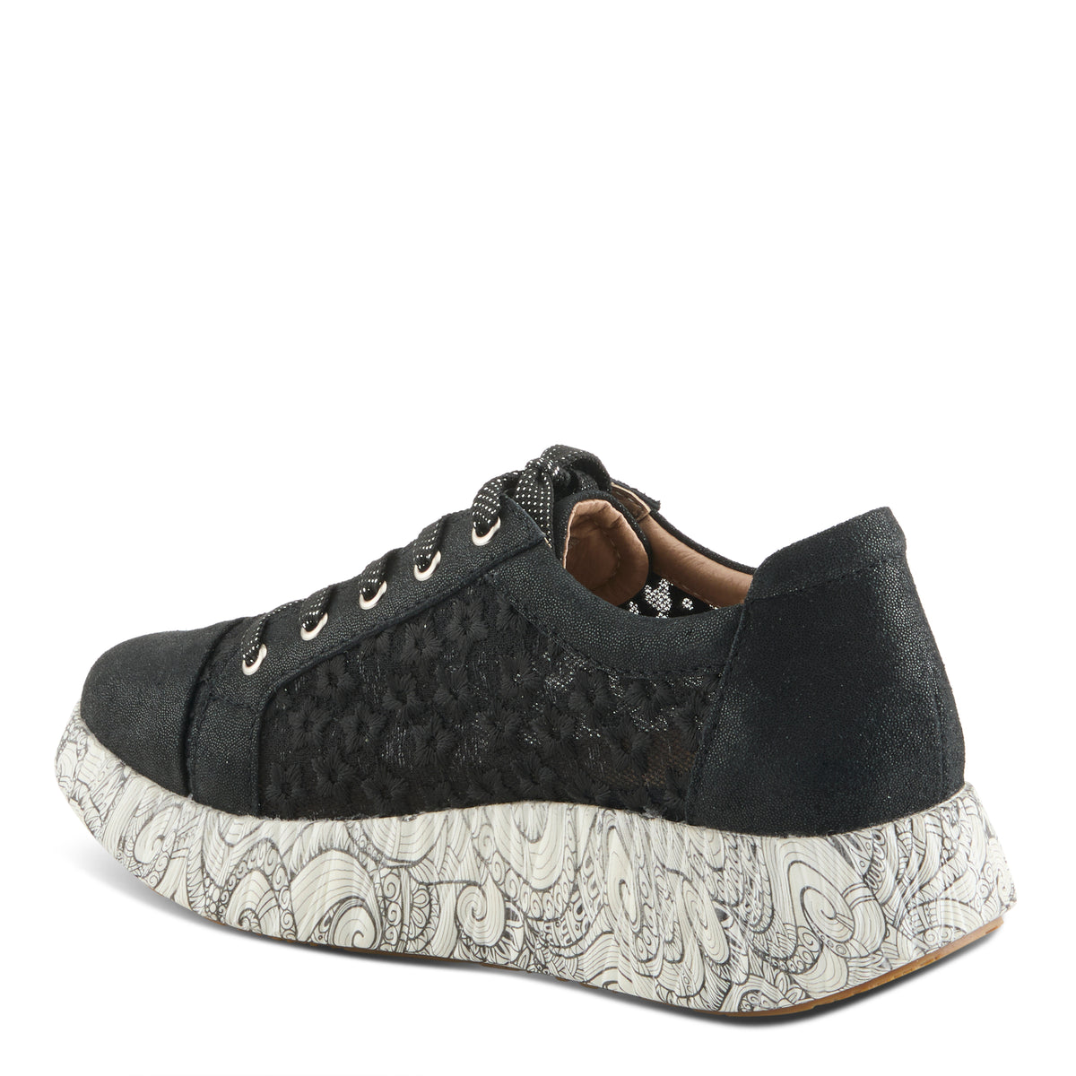 L'Artiste L'ARTISTE SNEAKHEART SNEAKERS shoe in black multi with handcrafted leather design