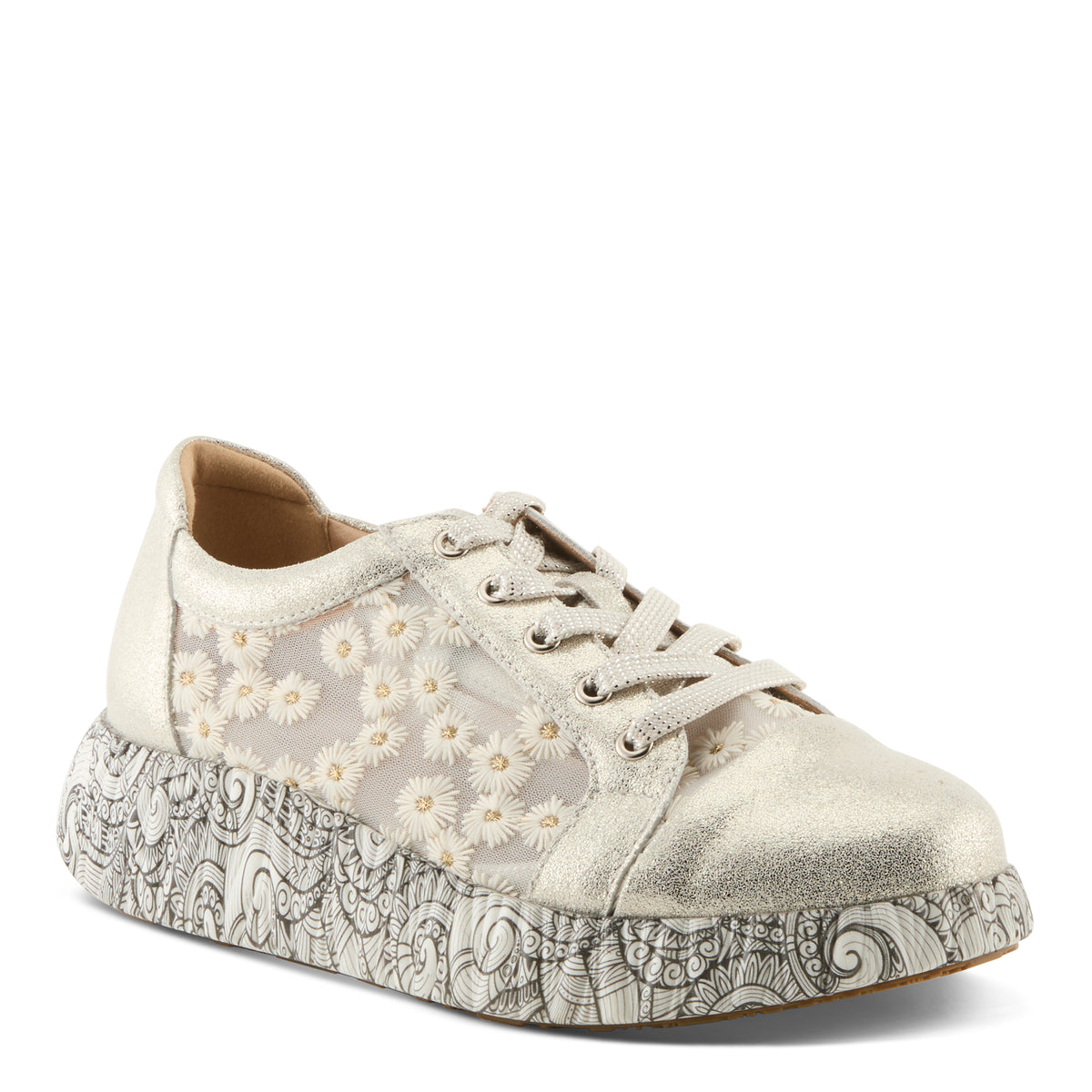 L'Artiste L'ARTISTE SNEAKHEART SNEAKERS shoe in black multi with handcrafted leather design