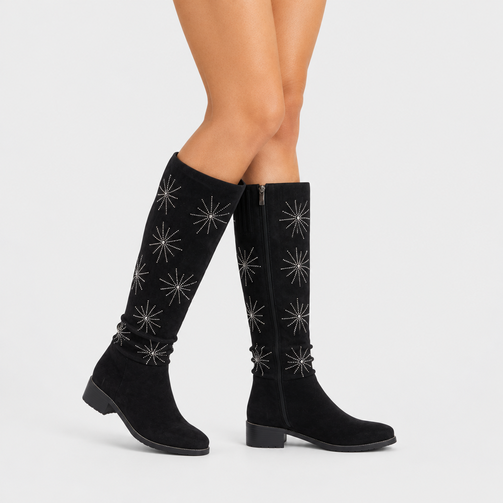 Azura Stardusk Black Boot - on-foot view