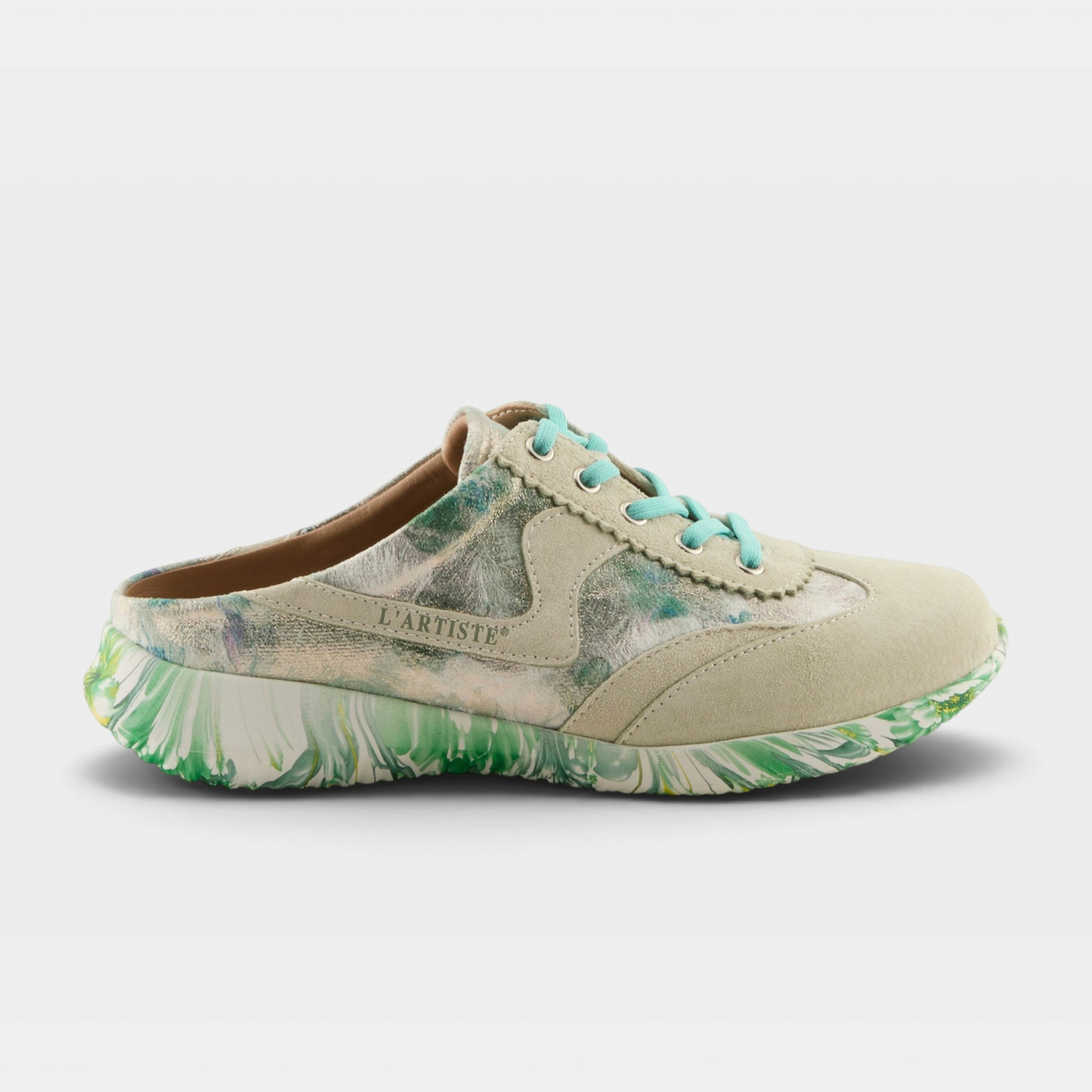 L'Artiste Stepinside sneakers in Mint Green Multi, hero view