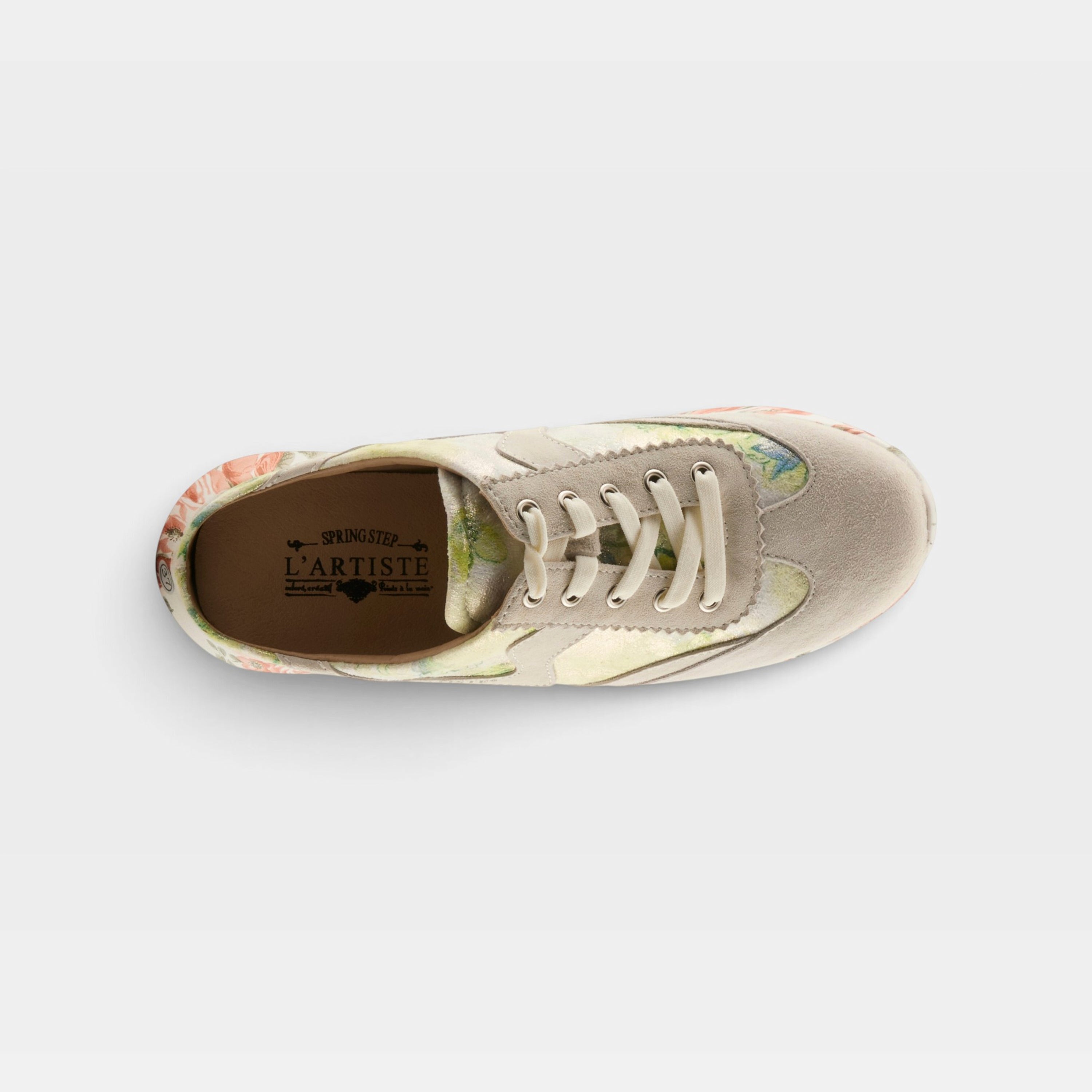 L'Artiste Stepinside sneakers in Off White Multi, top view