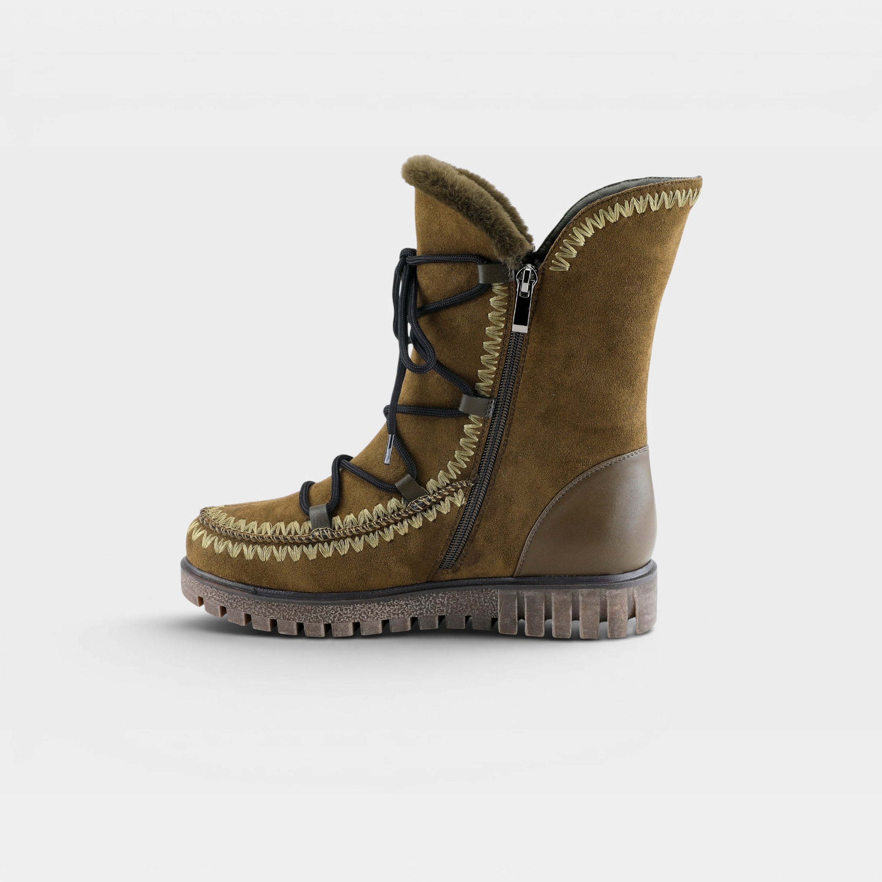 Azura Stich Olive Green Boot