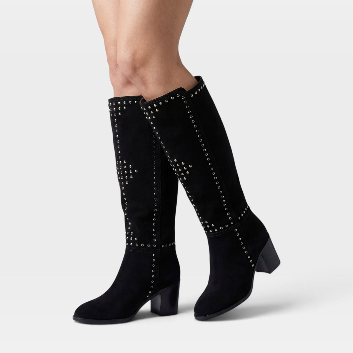 Azura Studette Black Suede Boot