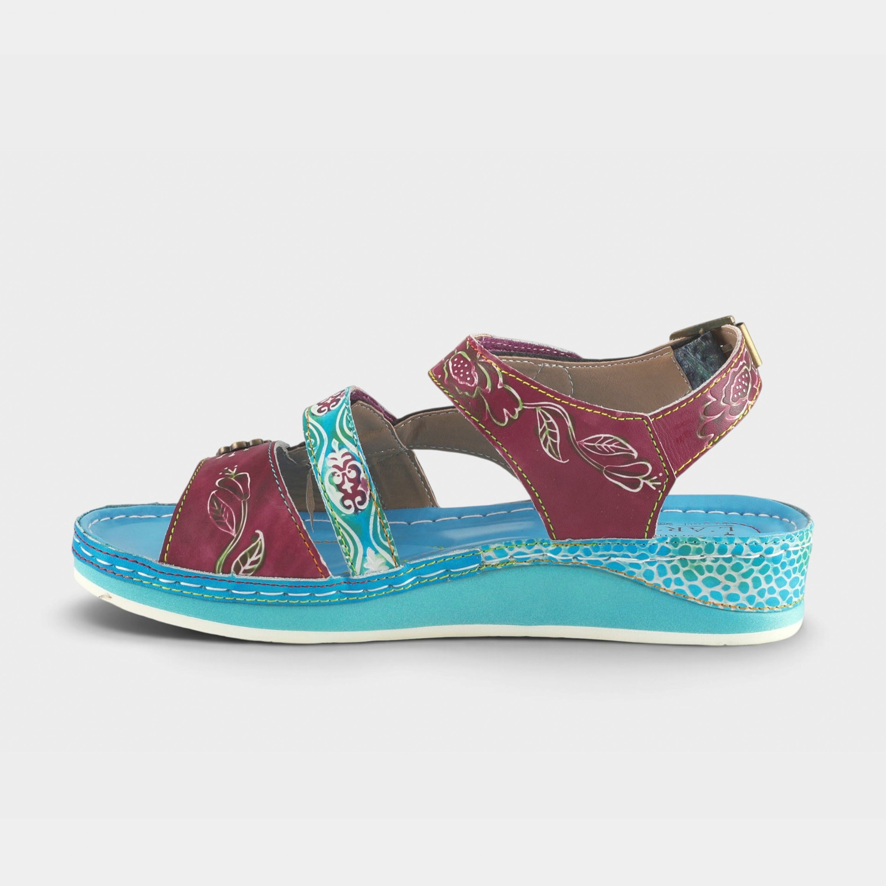 L'Artiste Sumacah sandal in Aqua, side view