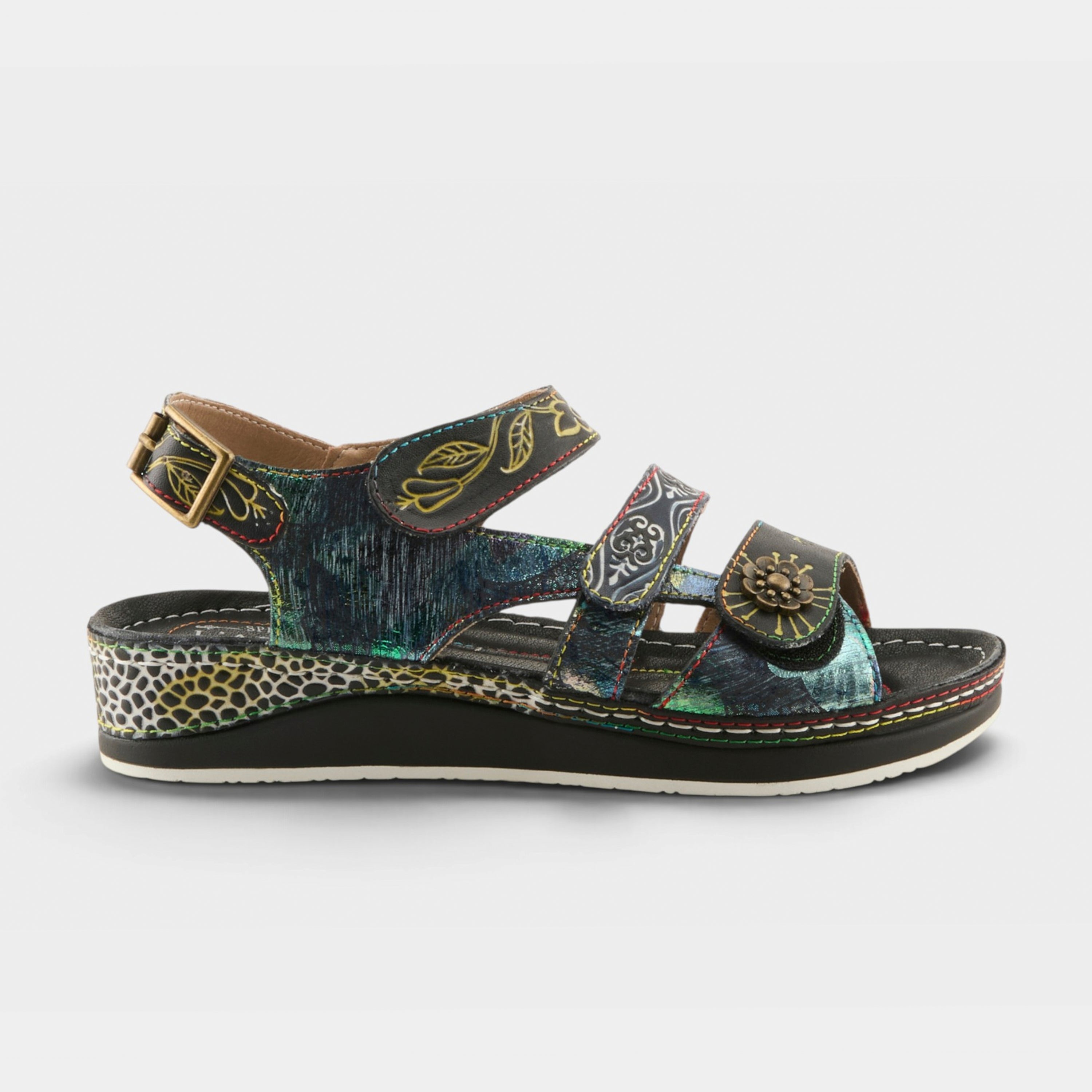 L'Artiste Sumacah sandal in Black Multi, hero view
