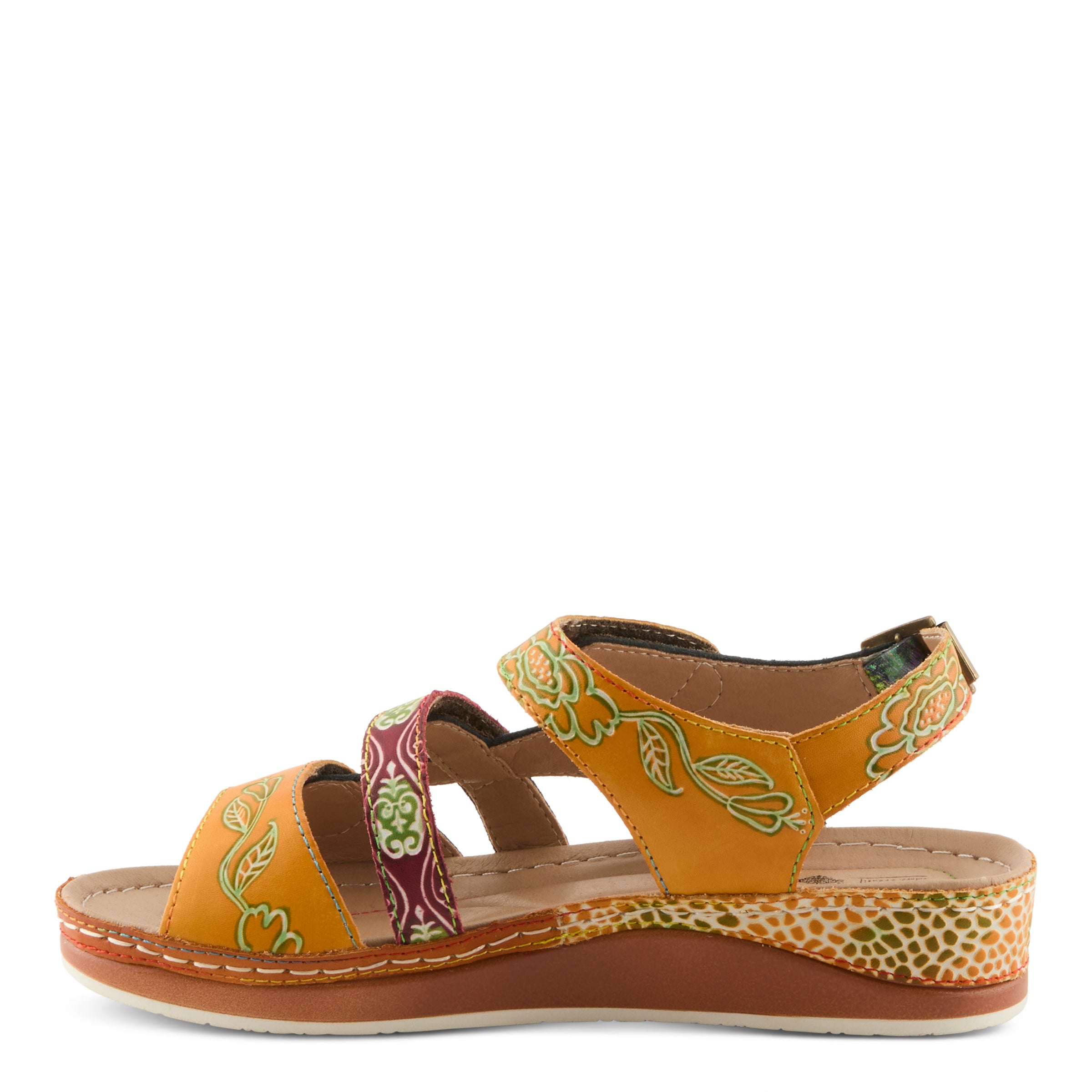 L'Artiste L'ARTISTE SUMACAH SANDAL sandal in beige multi with handcrafted leather design