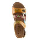 L'Artiste L'ARTISTE SUMACAH SANDAL sandal in beige multi with handcrafted leather design