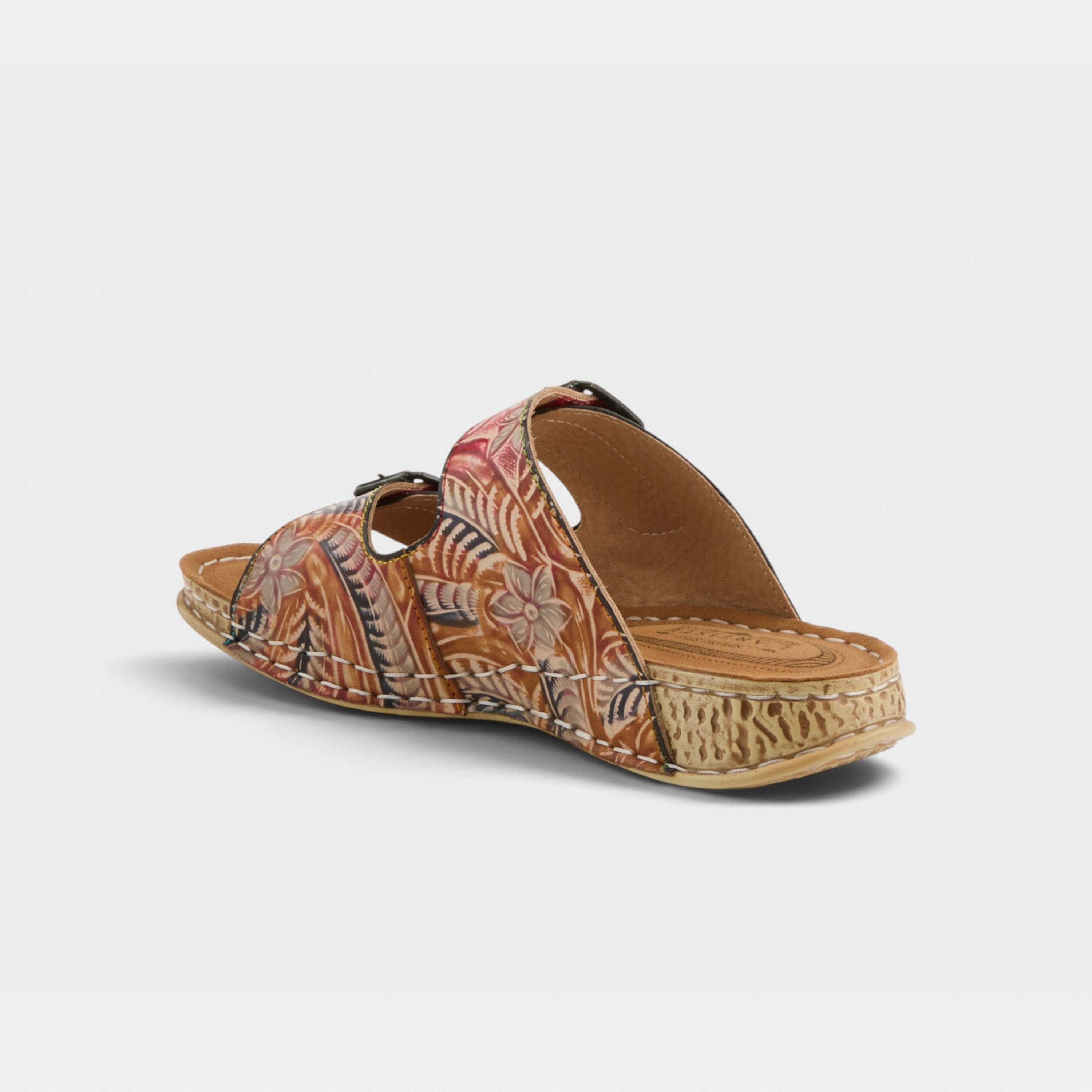 L'Artiste Sunjai sandals in Red Multi, alternate angle view