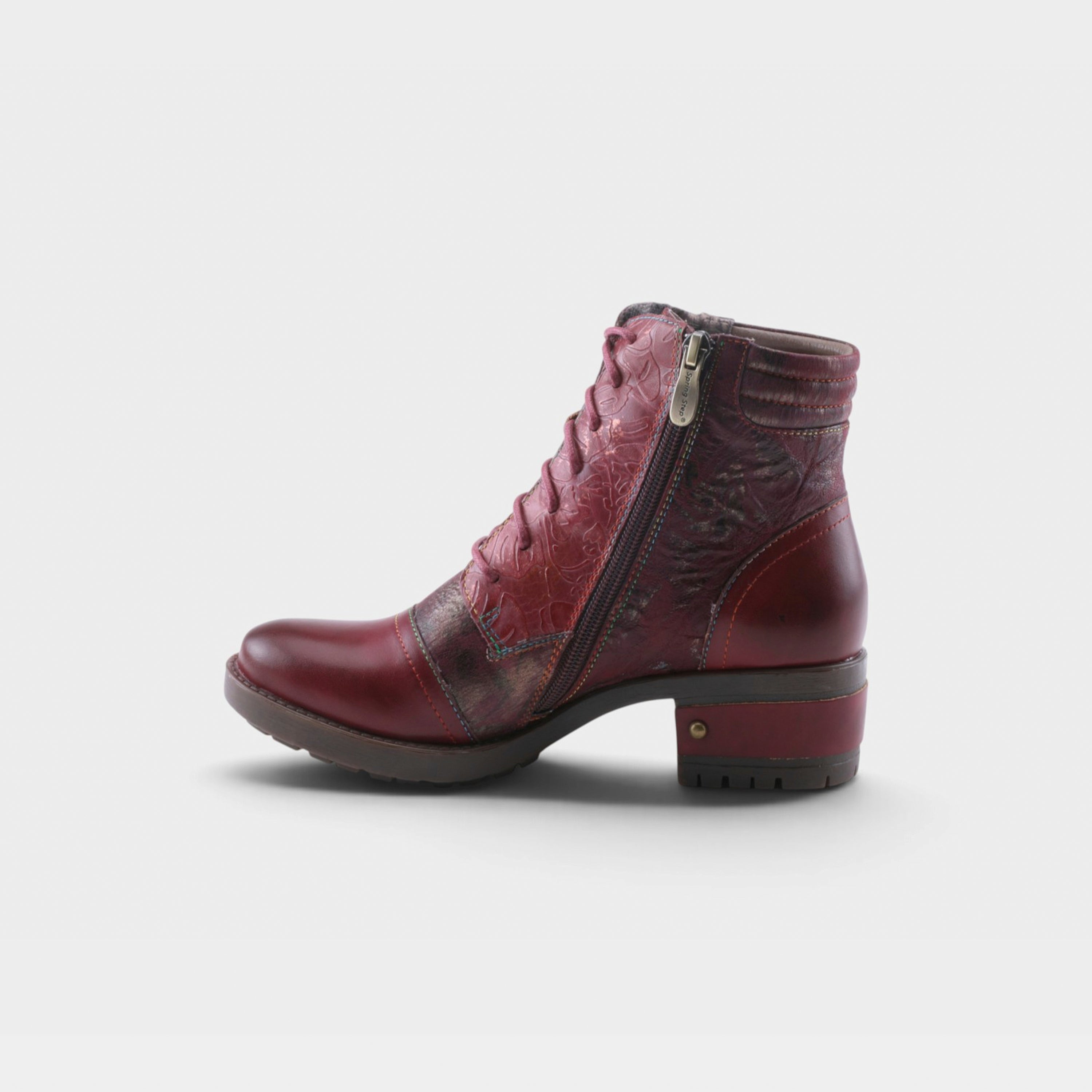 L'Artiste Sunsetride boots in Bordeaux Multi, side view
