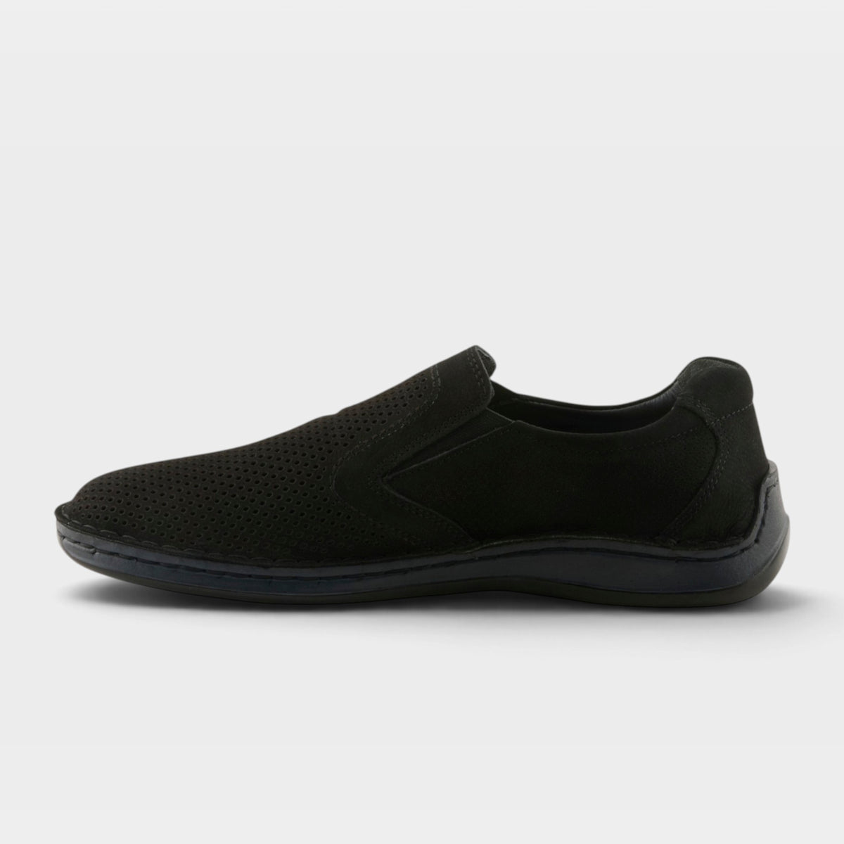 Spring Step Men Surano Black Nubuck Slip-On Shoe