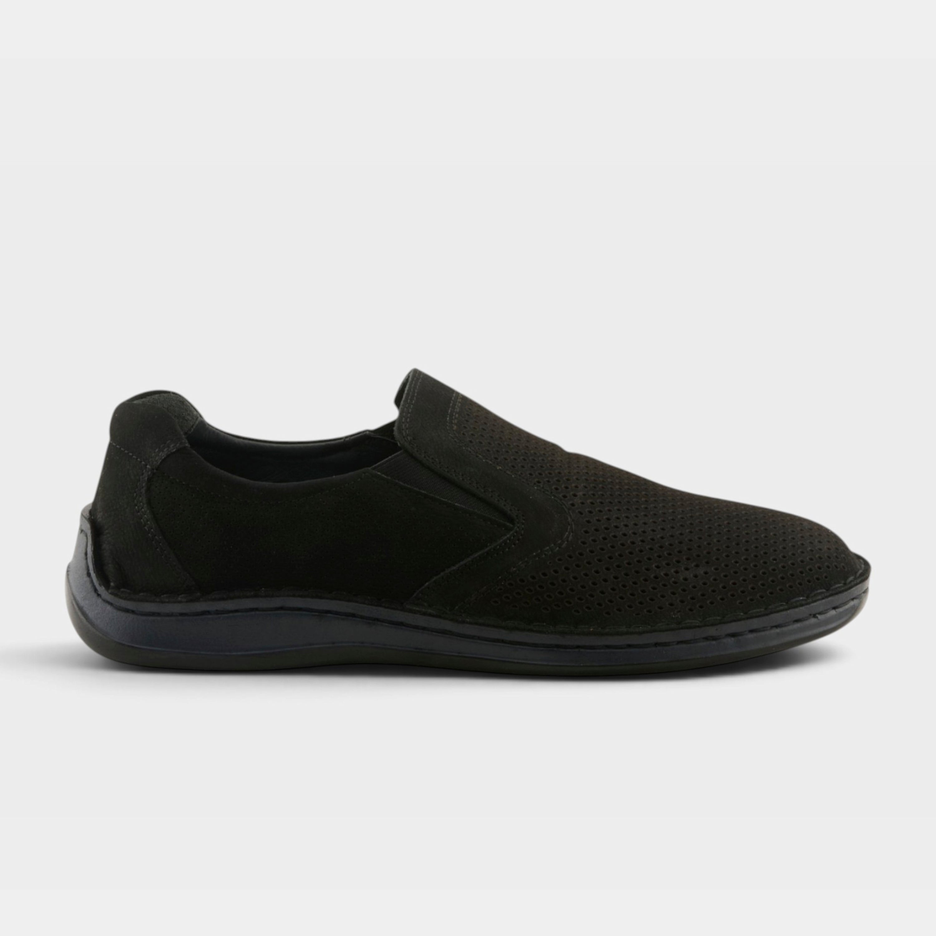 Spring Step Men Surano Black Nubuck Slip-On Shoe