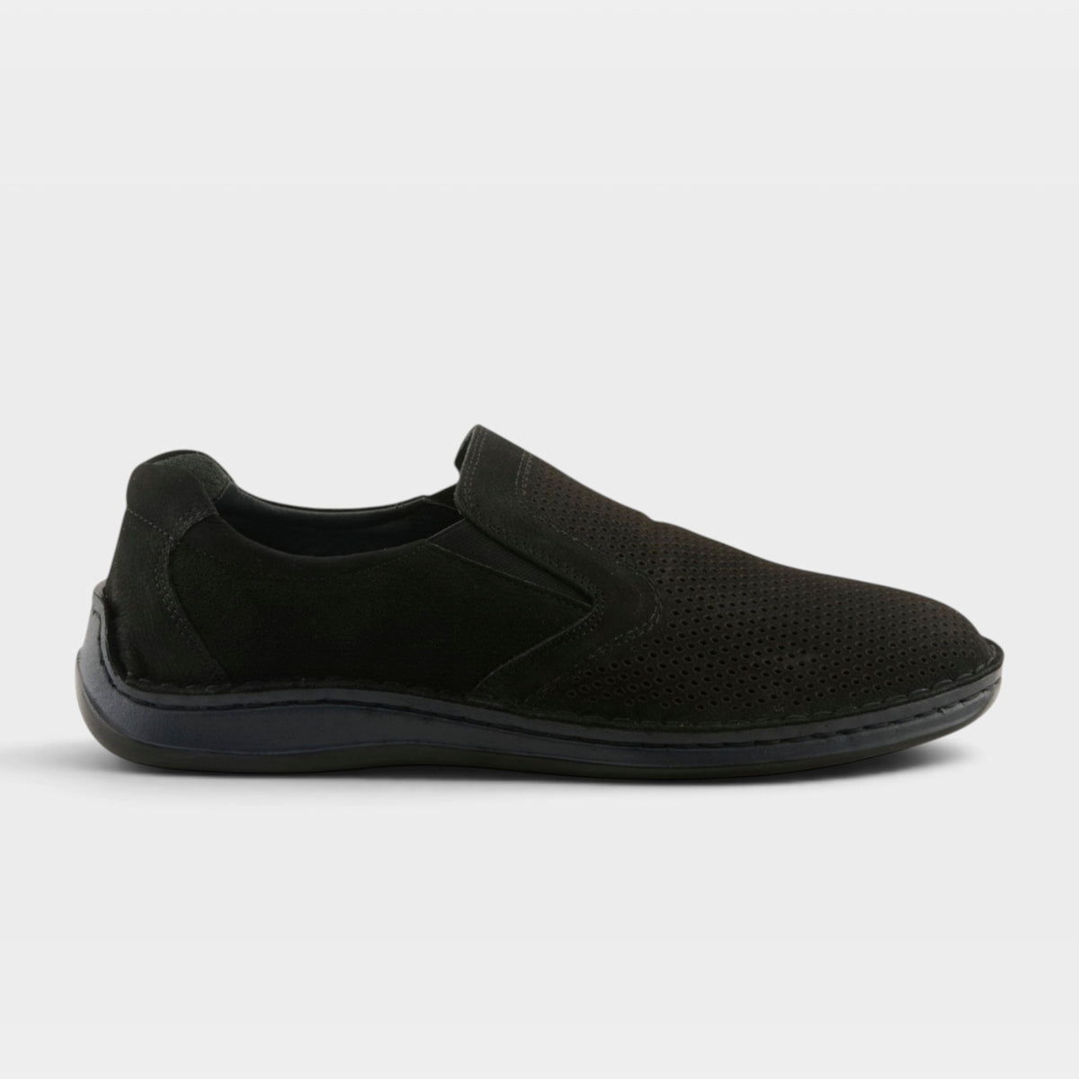 Spring Step Men Surano Black Nubuck Slip-On Shoe
