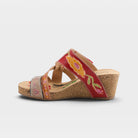 L'Artiste Swan sandals in Red Multi, side view