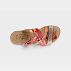 L'Artiste Swan sandals in Red Multi, top view