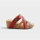 L'Artiste Swan sandals in Red Multi, hero view