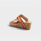 L'Artiste Swan sandals in Red Multi, alternate angle view