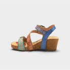 L'Artiste Tanja ankle strap sandal in Mint Green Multi, side view