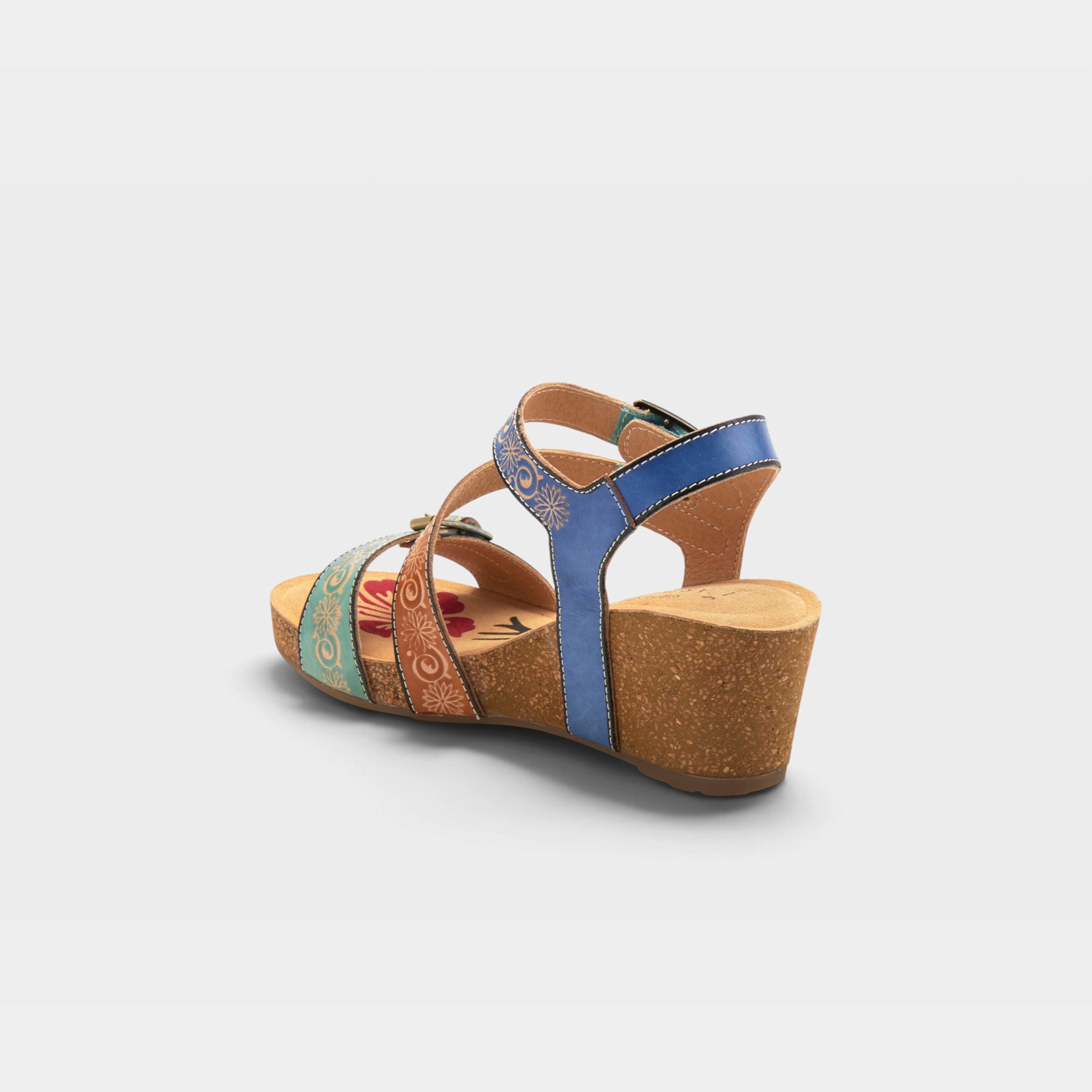 L'Artiste Tanja ankle strap sandal in Mint Green Multi, alternate angle view