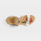 L'Artiste Tanja ankle strap sandal in White Multi, top view