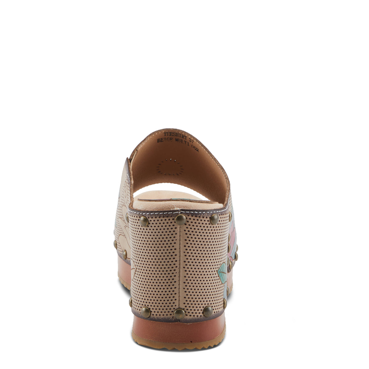 L'Artiste L'ARTISTE TEESHIRT SANDALS sandal in beige multi with handcrafted leather design