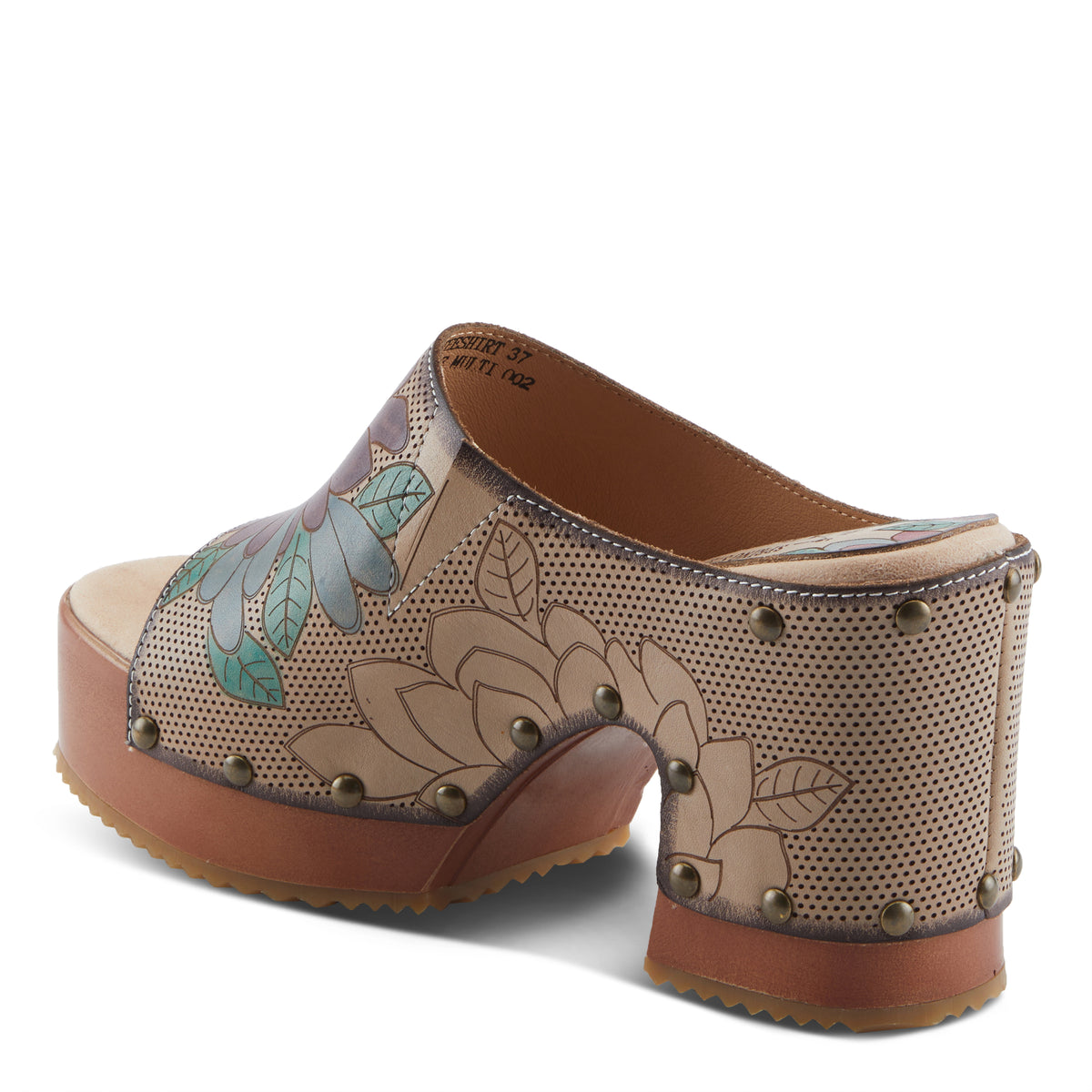 L'Artiste L'ARTISTE TEESHIRT SANDALS sandal in beige multi with handcrafted leather design