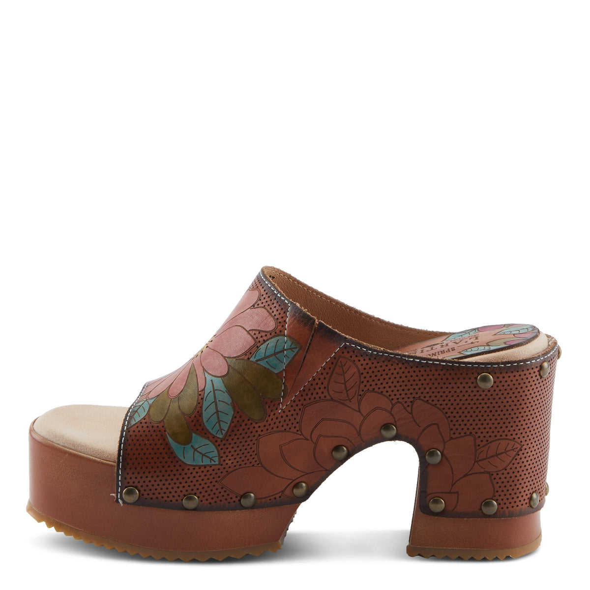 L'Artiste L'ARTISTE TEESHIRT SANDALS sandal in brown multi with handcrafted leather design