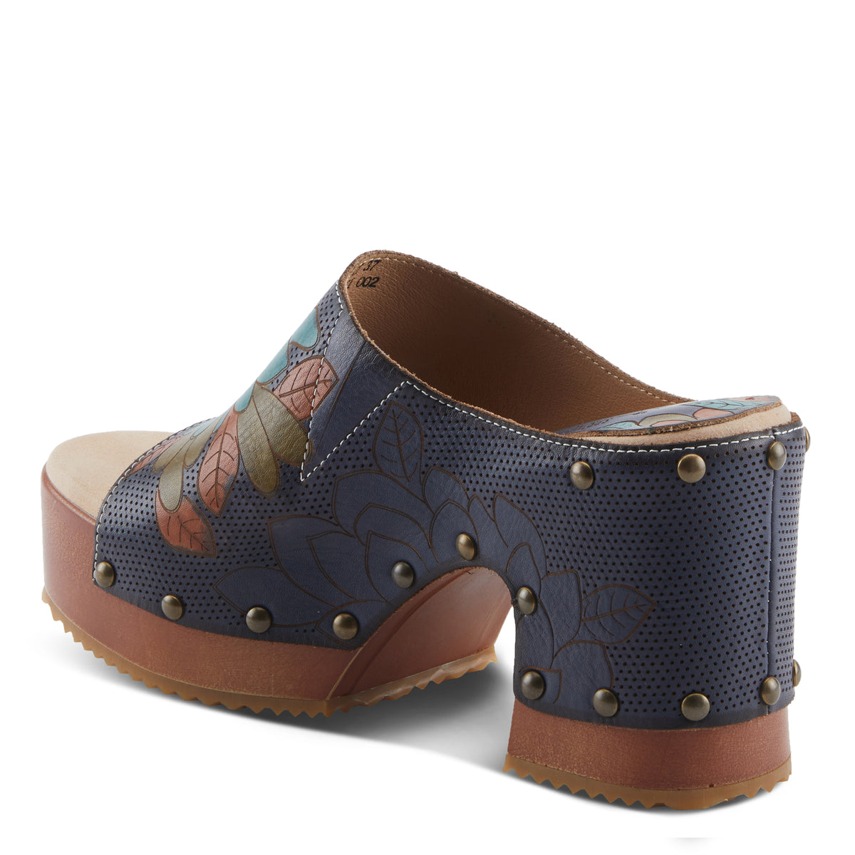 L'Artiste L'ARTISTE TEESHIRT SANDALS sandal in navy multi with handcrafted leather design