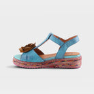 L'Artiste Tempest sandals in Blue Multi, side view