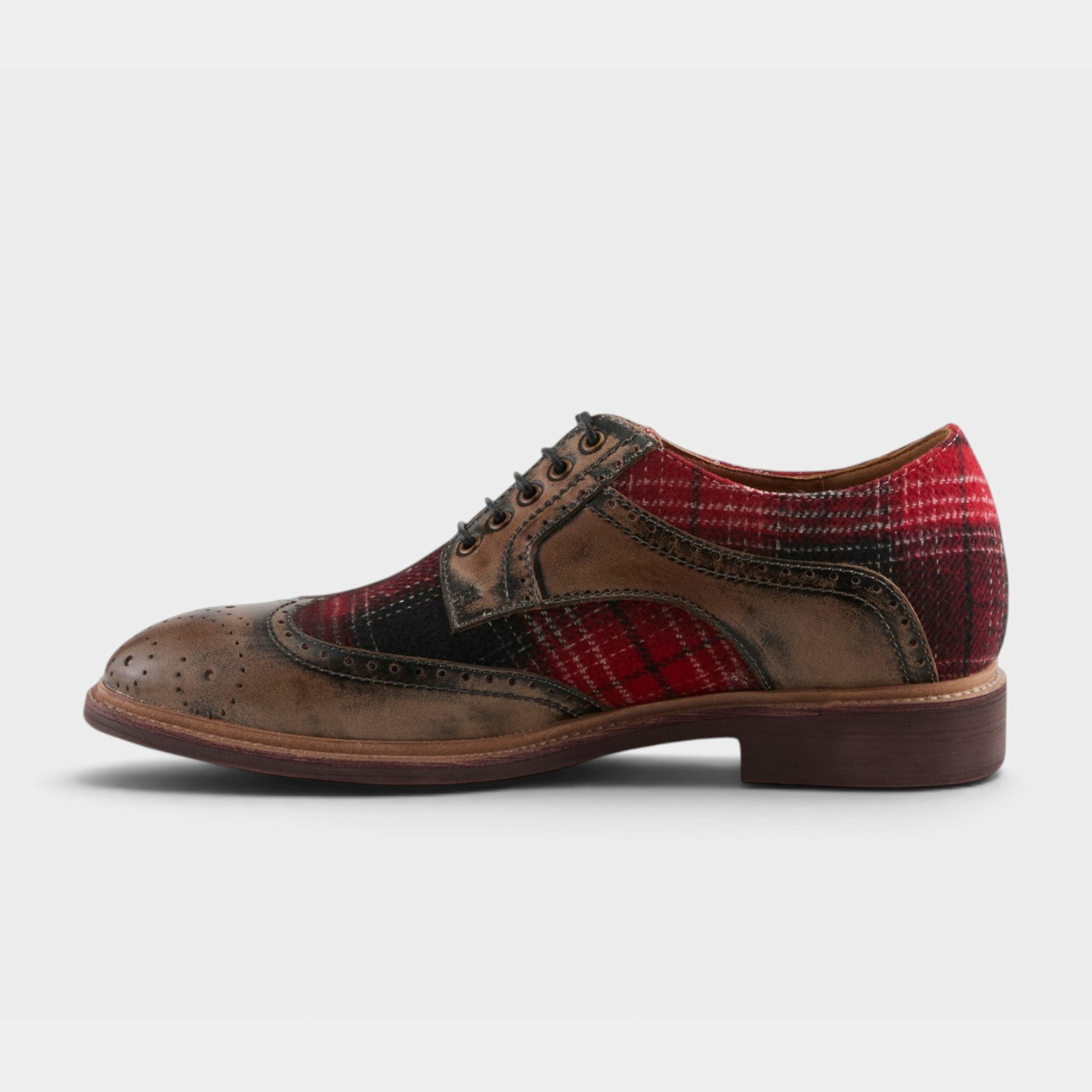 L'Artiste Men Thavo-Plaid Grey Multi Oxford Shoe