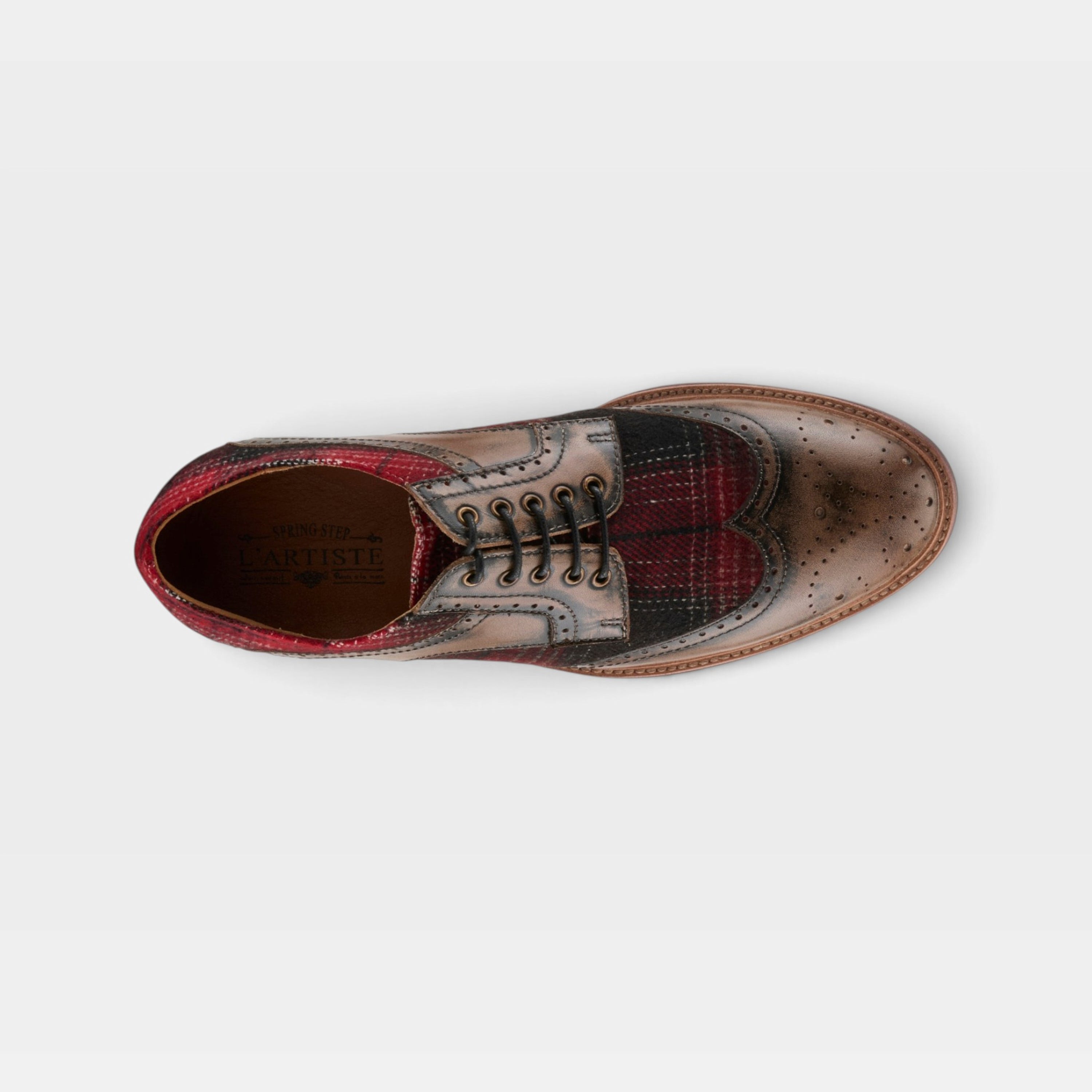 L'Artiste Men Thavo-Plaid Grey Multi Oxford Shoe