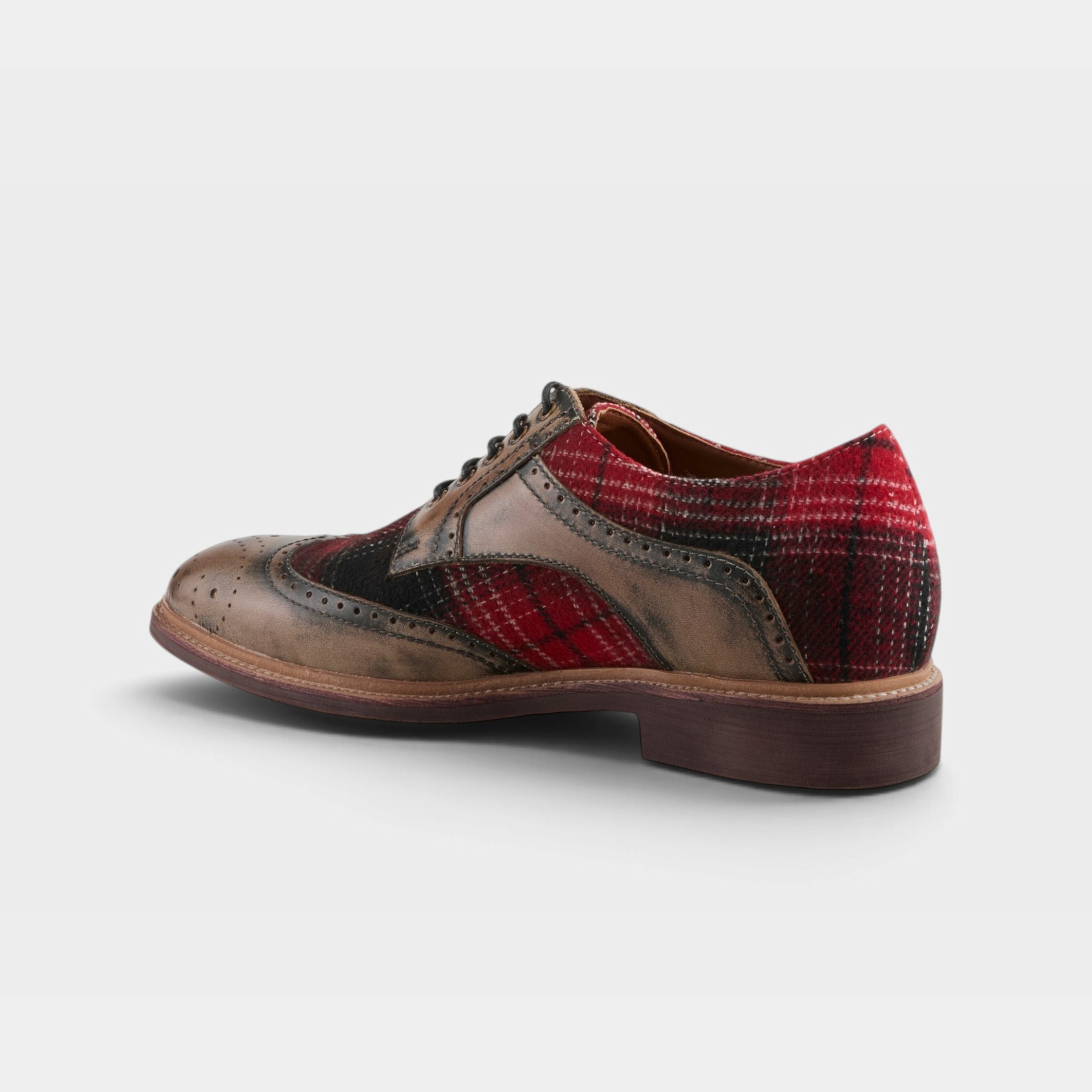 L'Artiste Men Thavo-Plaid Grey Multi Oxford Shoe