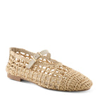 Azura Thevineyard women's flat in beige with raffia upper and buckle detail