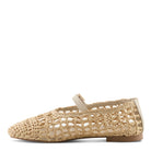 Azura Thevineyard women's flat in beige with raffia upper and buckle detail