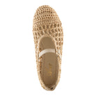 Azura Thevineyard women's flat in beige with raffia upper and buckle detail