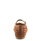 Azura Thevineyard women's flat in brown with raffia upper and buckle detail