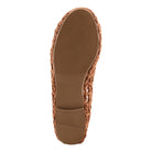 Azura Thevineyard women's flat in brown with raffia upper and buckle detail