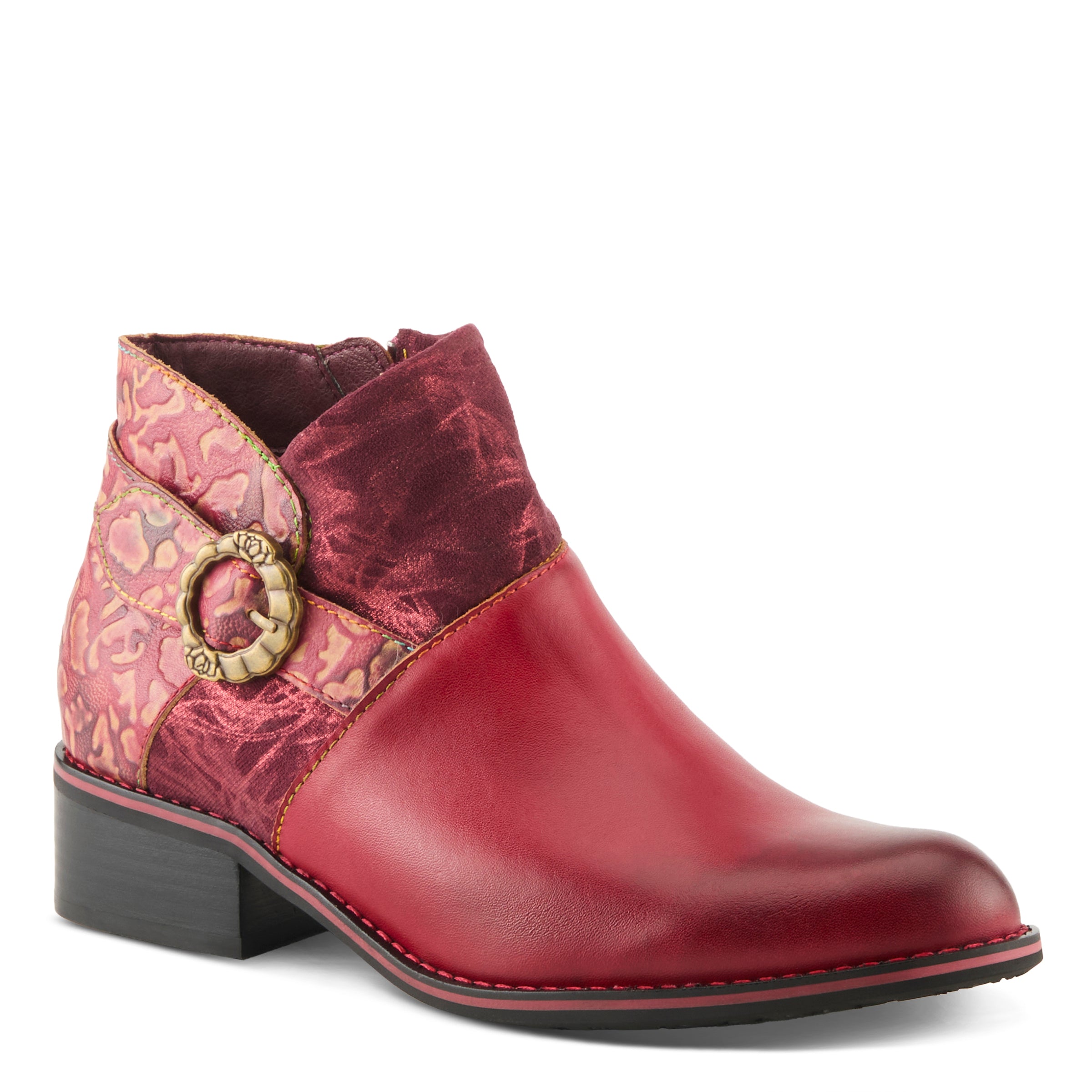 L'Artiste L'ARTISTE TIATIA BOOTS boot in bordeaux with handcrafted leather design