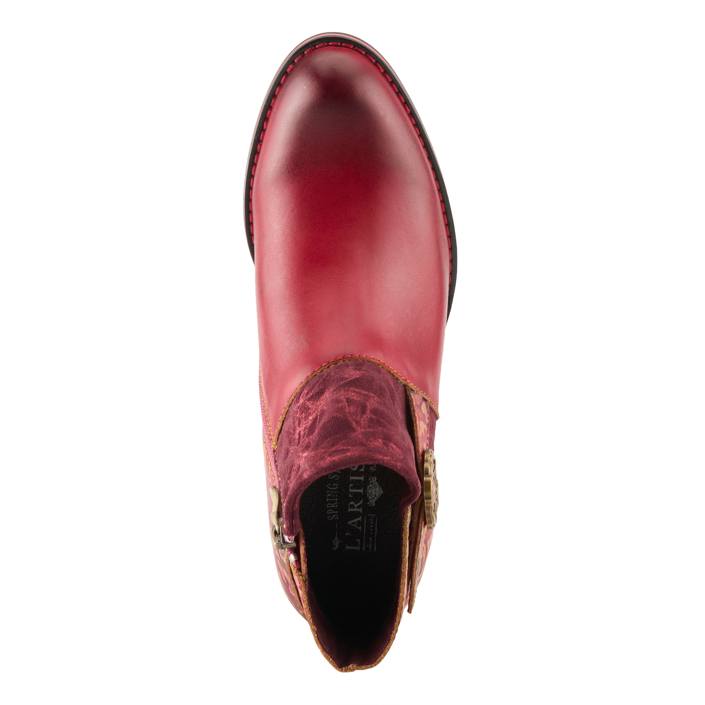 L'Artiste L'ARTISTE TIATIA BOOTS boot in bordeaux with handcrafted leather design