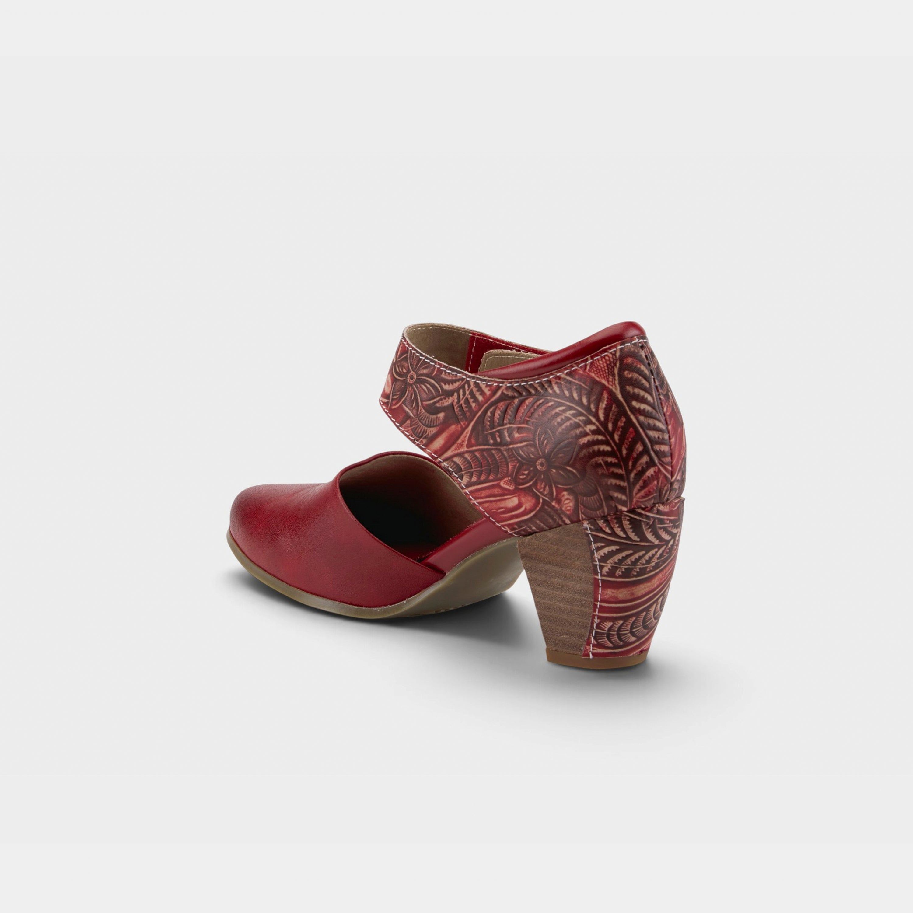L'Artiste Toolie shoes in Red, alternate angle view